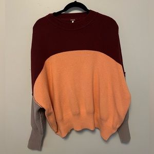 Free people Burgundy and Orange sweater